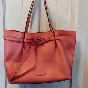 Michael Kors Coral Pink Pebbled Leather Tote